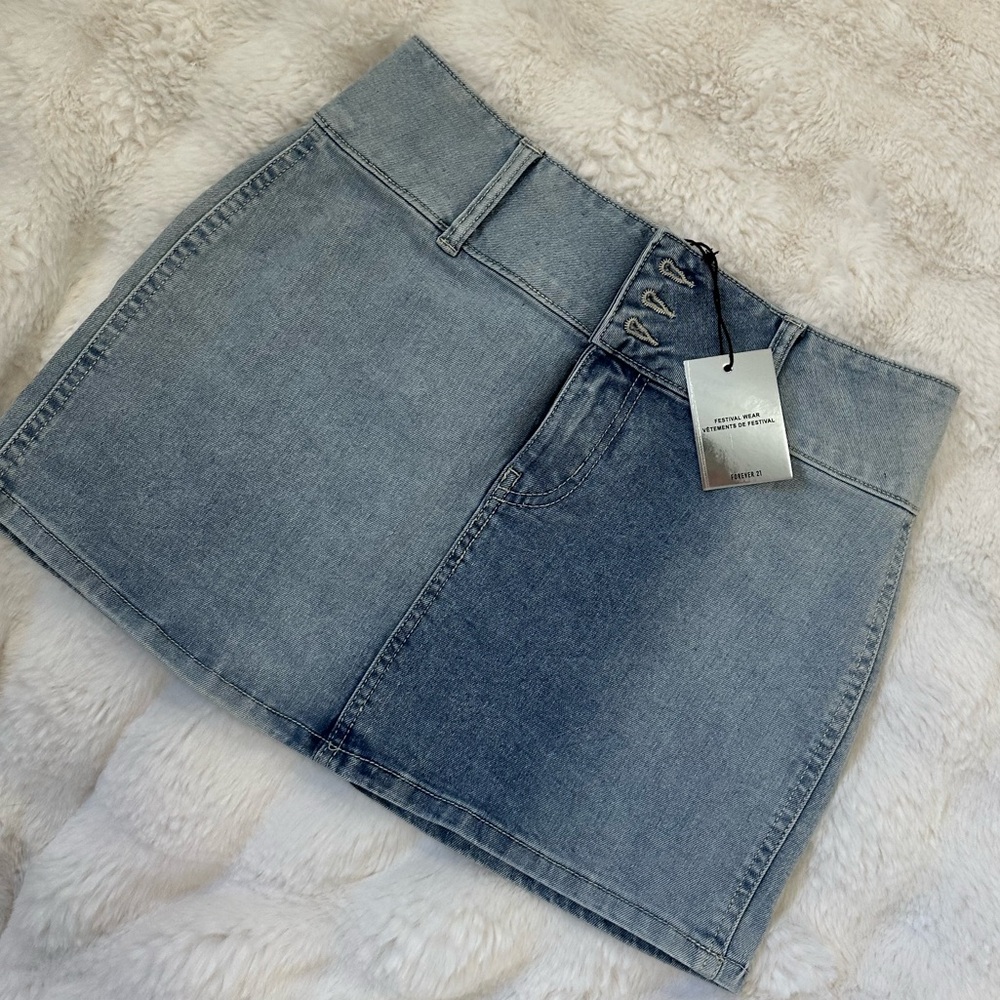 Forever 21 Light Blue Denim Mini Skirt